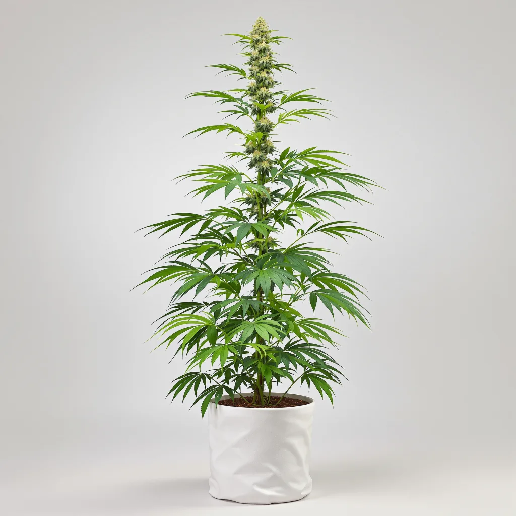 Maui cannabis bud close-up showing lime-green airy structure