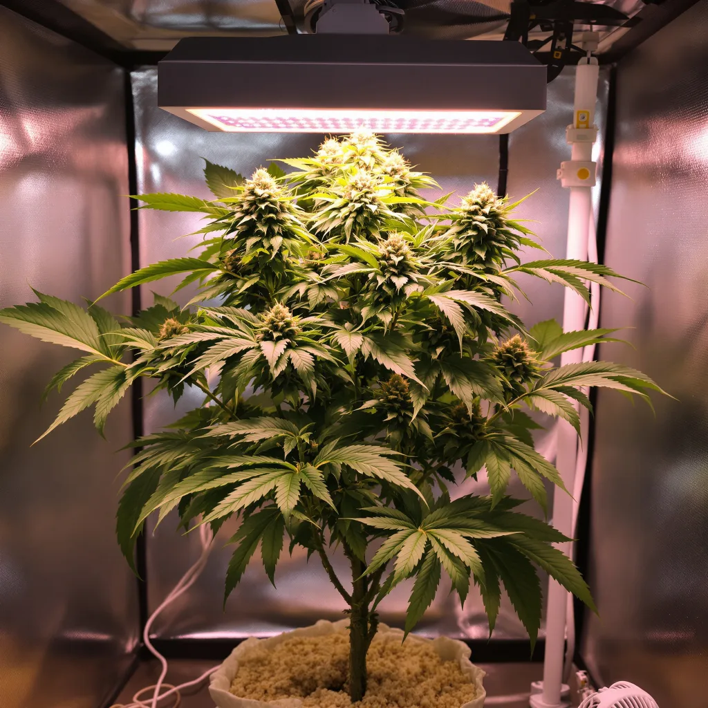 Mazar I Sharif 80% indica / 20% sativa flower with visible trichomes