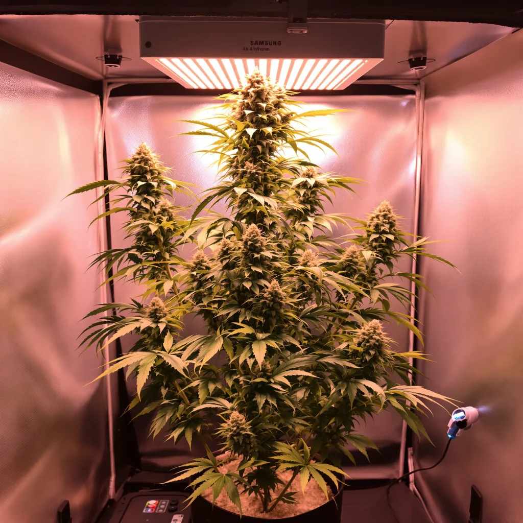Mexican Haze 15% indica / 85% sativa flower with visible trichomes