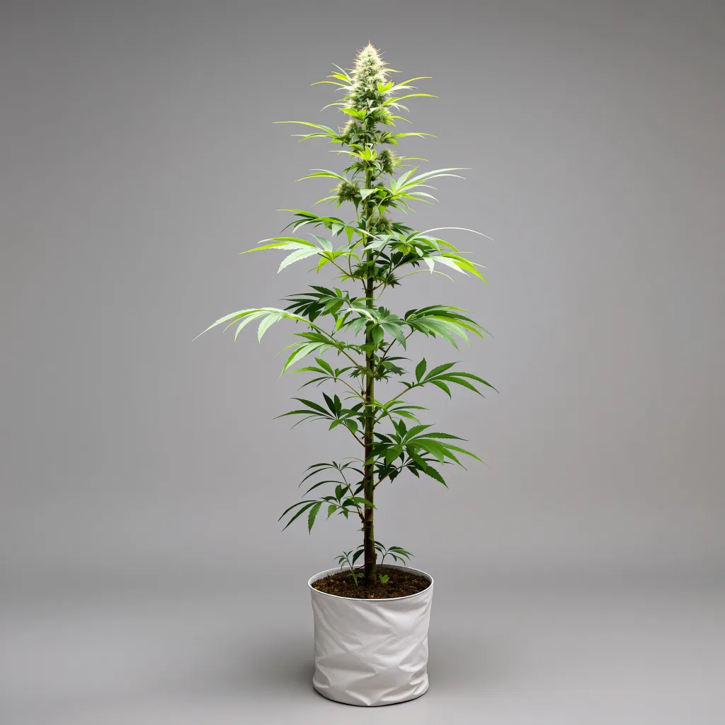 Mickey Kush cannabis bud close-up showing lime-green airy structure