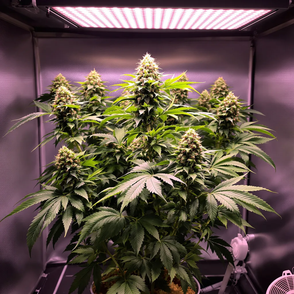 Motavation 72% indica / 28% sativa flower with visible trichomes