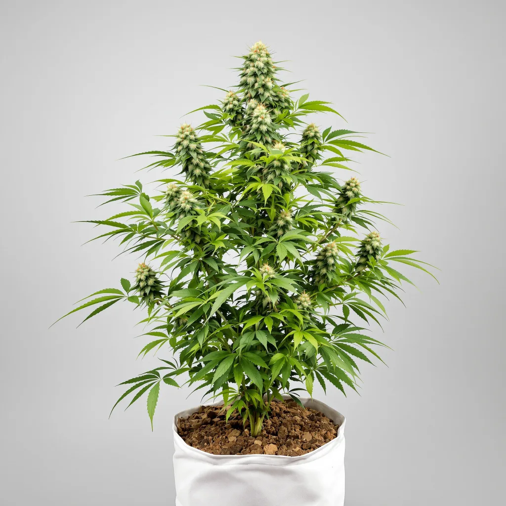 Mt. Rainier cannabis bud close-up showing balanced bud structure with frosted trichomes
