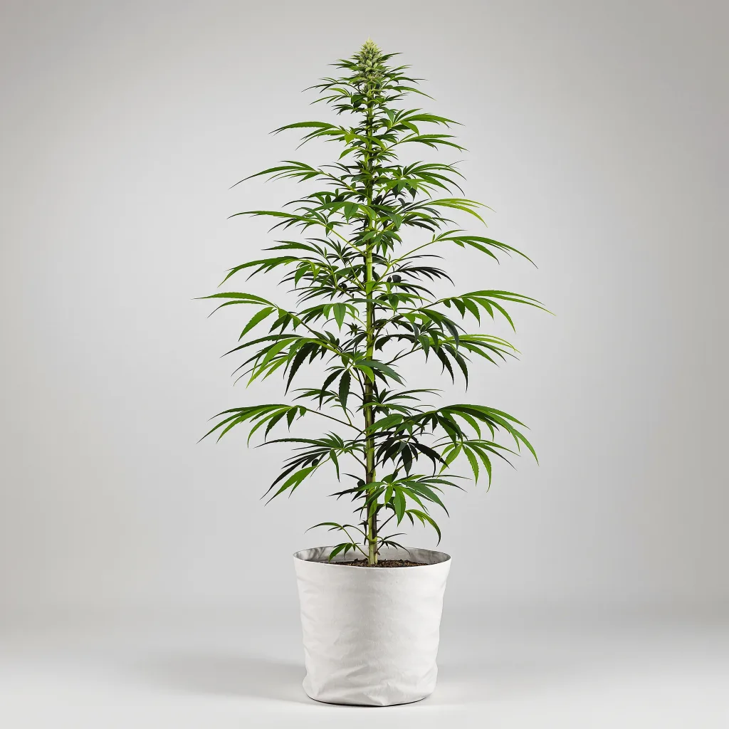 OG #18 cannabis bud close-up showing lime-green airy structure