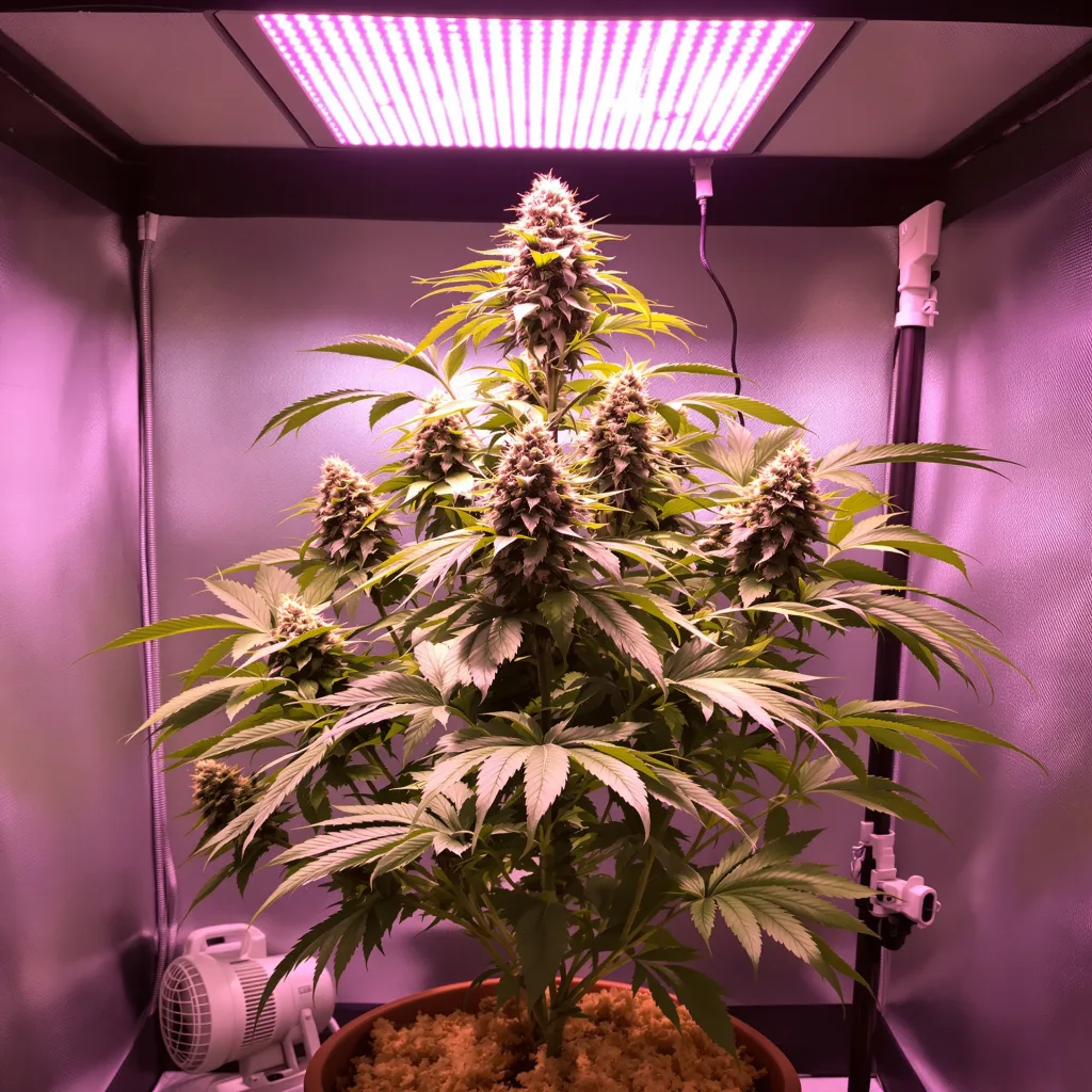 OG LA Affie 89% indica / 11% sativa flower with visible trichomes