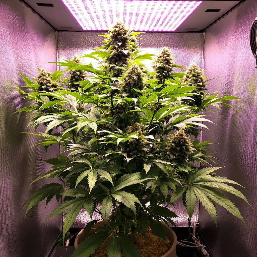 Orange Bud cannabis plant in flowering stage — 60-100 cm autoflower