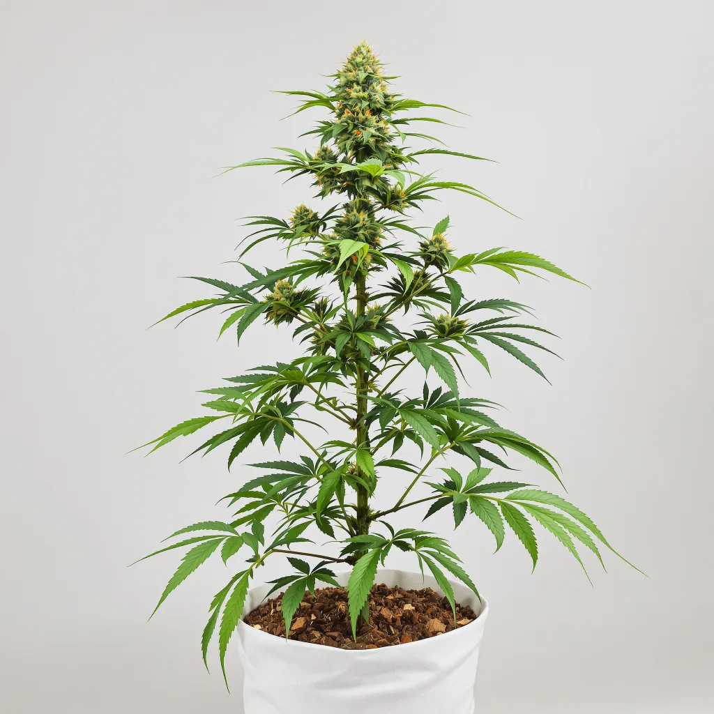 Orange Haze cannabis bud close-up showing open-bud structure with orange pistils
