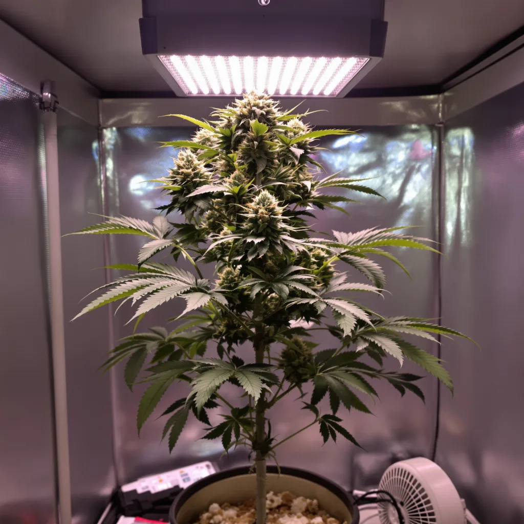 Petrolia Headstash 72% indica / 28% sativa flower with visible trichomes