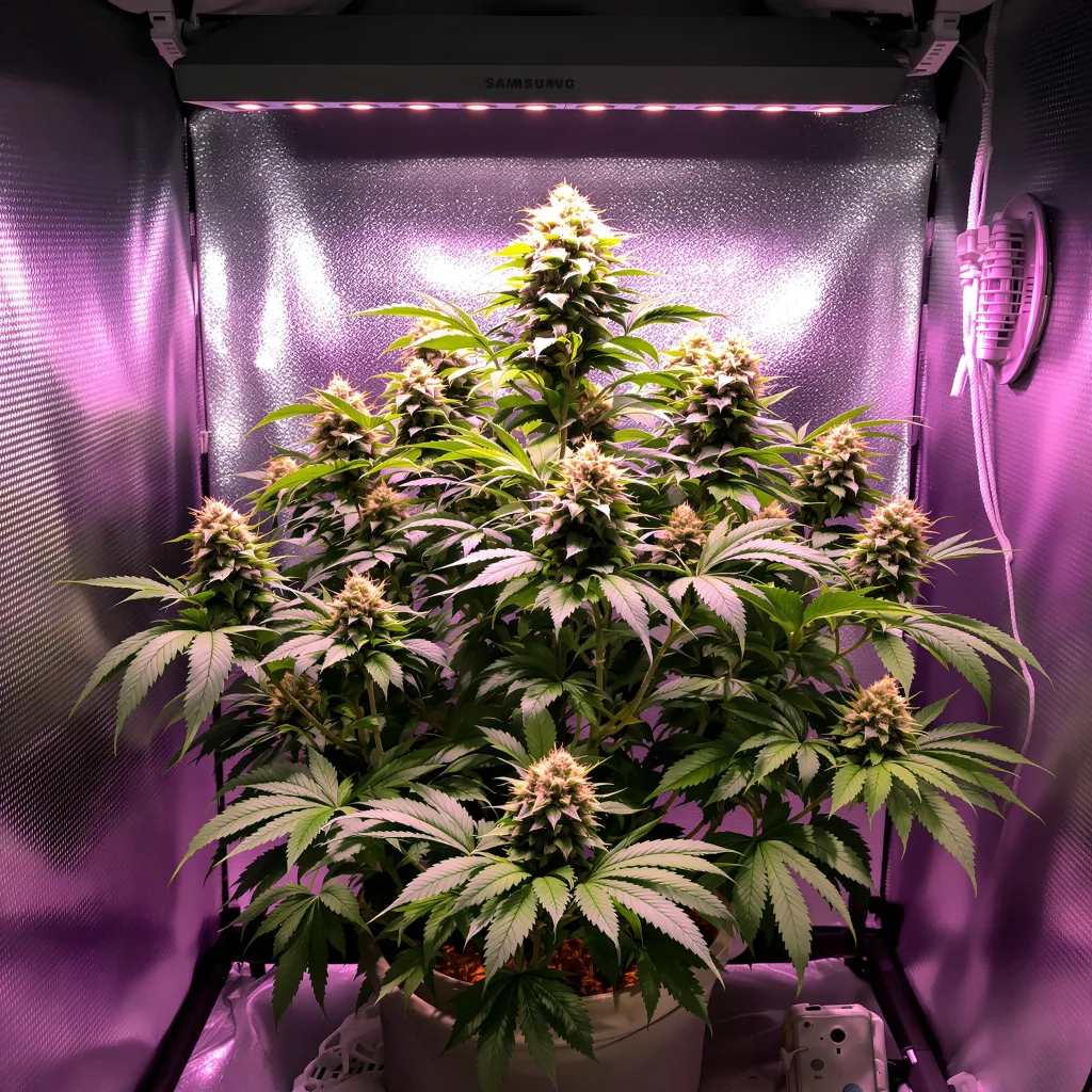Peyote Gorilla 70% indica / 30% sativa flower with visible trichomes