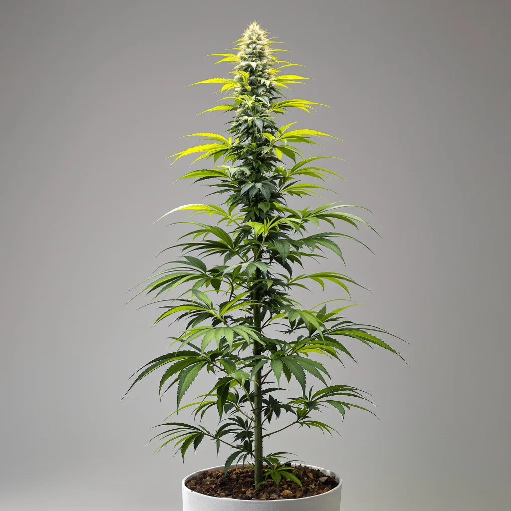 Pincher's Creek cannabis bud close-up showing lime-green airy structure