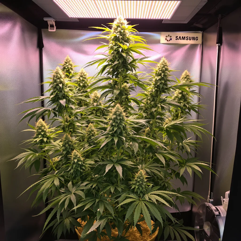 Pincher's Creek 30% indica / 70% sativa flower with visible trichomes
