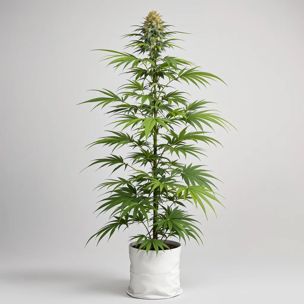 Pineapple Thai cannabis bud close-up showing lime-green airy structure
