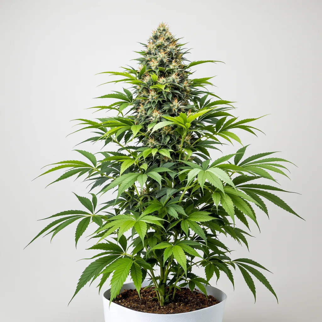 Primus cannabis bud close-up showing dense purple-tinged calyxes