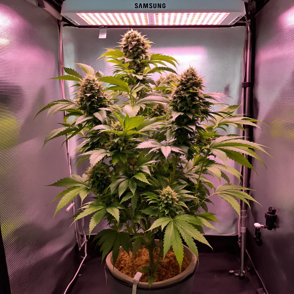 Purple Bush 78% indica / 22% sativa flower with visible trichomes
