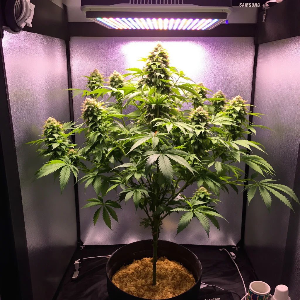Purple Chemdawg 71% indica / 29% sativa flower with visible trichomes