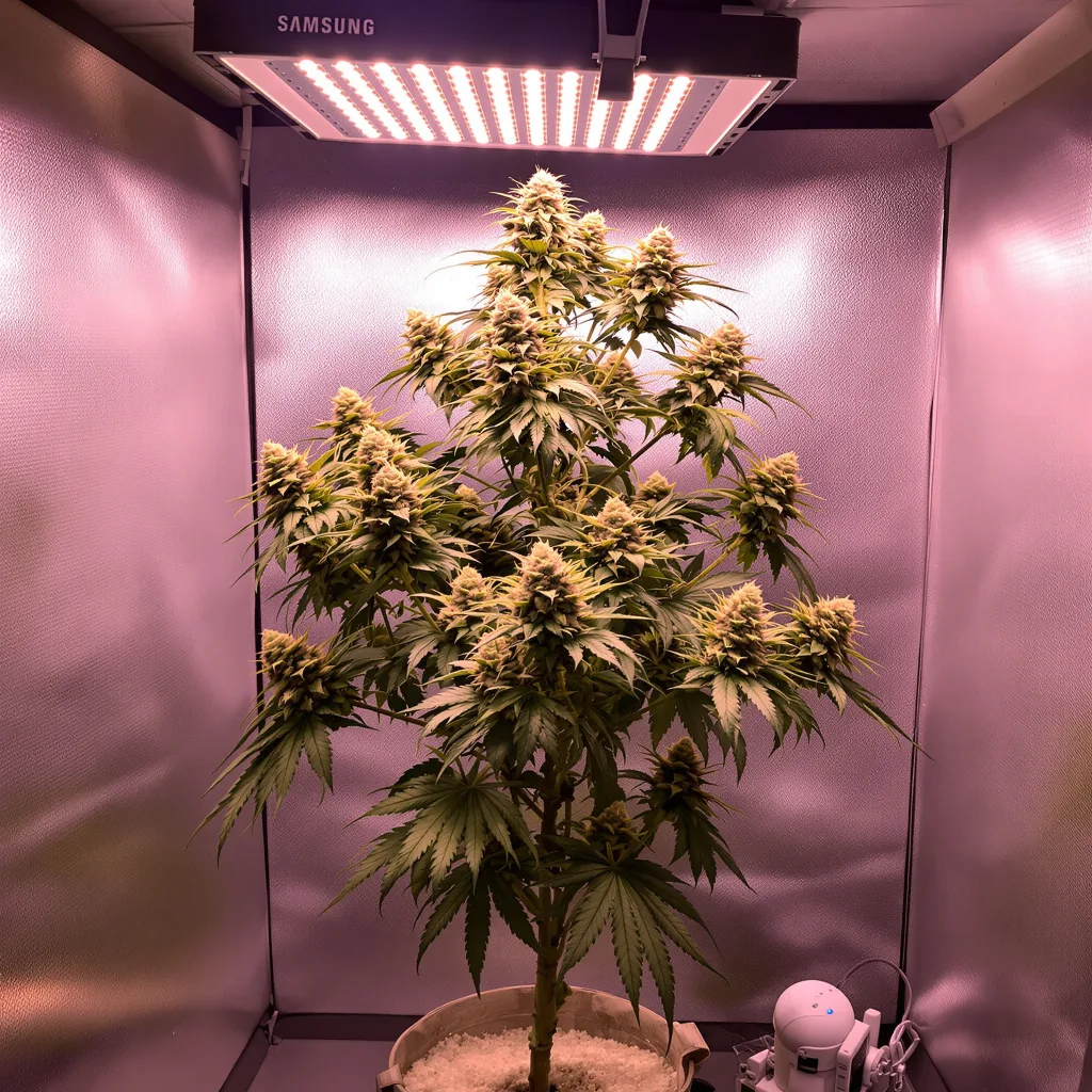 Purple Dream cannabis plant in flowering stage — 60-100 cm autoflower
