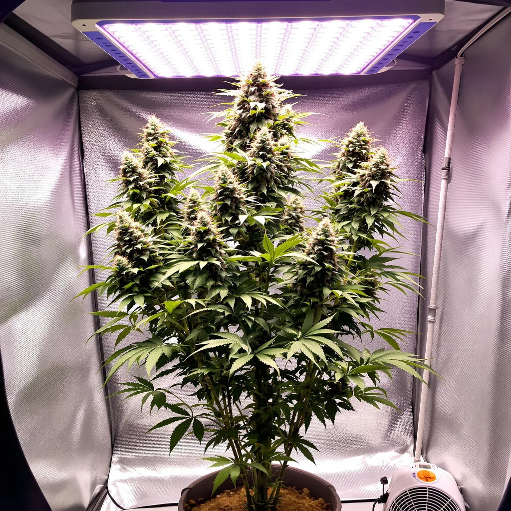 Purple Elephant 60% indica / 40% sativa flower with visible trichomes