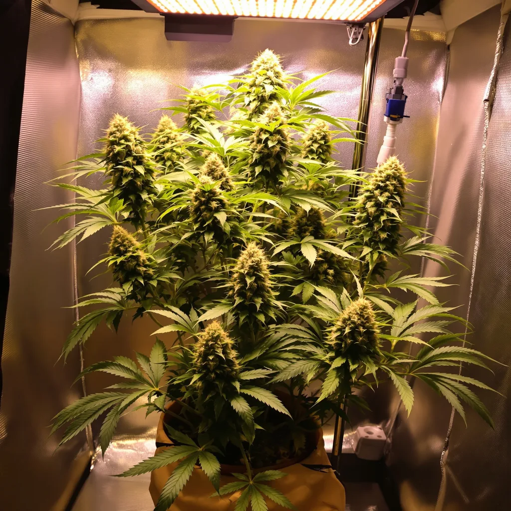 Purple Lemonade cannabis plant in flowering stage — 60-100 cm autoflower