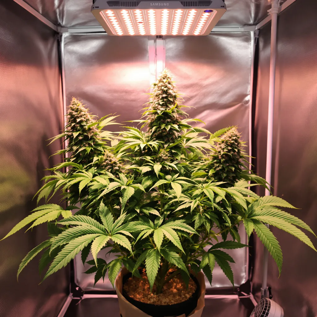 Purple Mr. Nice 74% indica / 26% sativa flower with visible trichomes