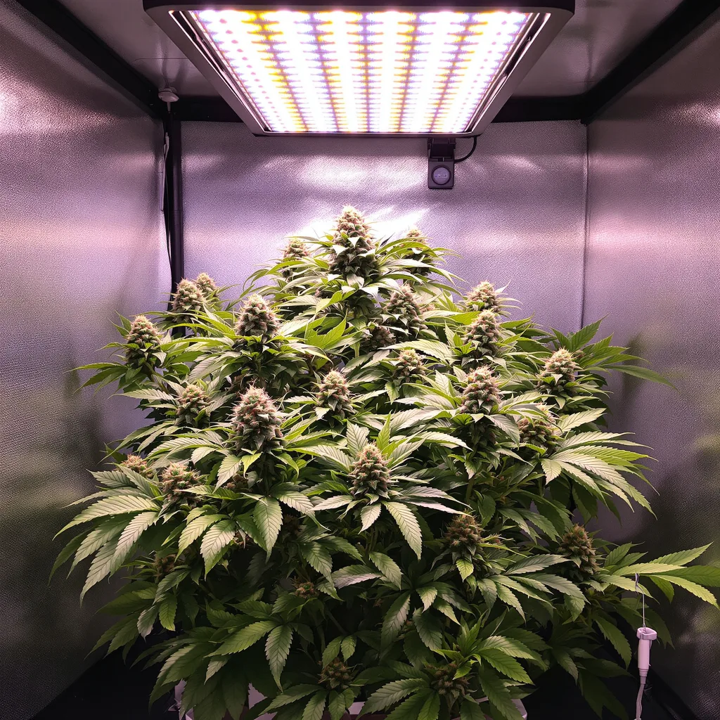 Purple Passion 89% indica / 11% sativa flower with visible trichomes
