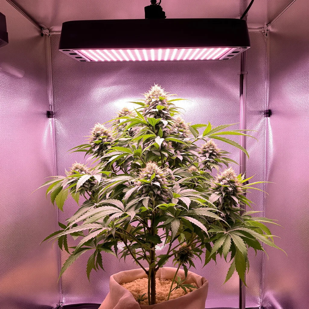 Purple Punch cannabis plant in flowering stage — 60-100 cm autoflower