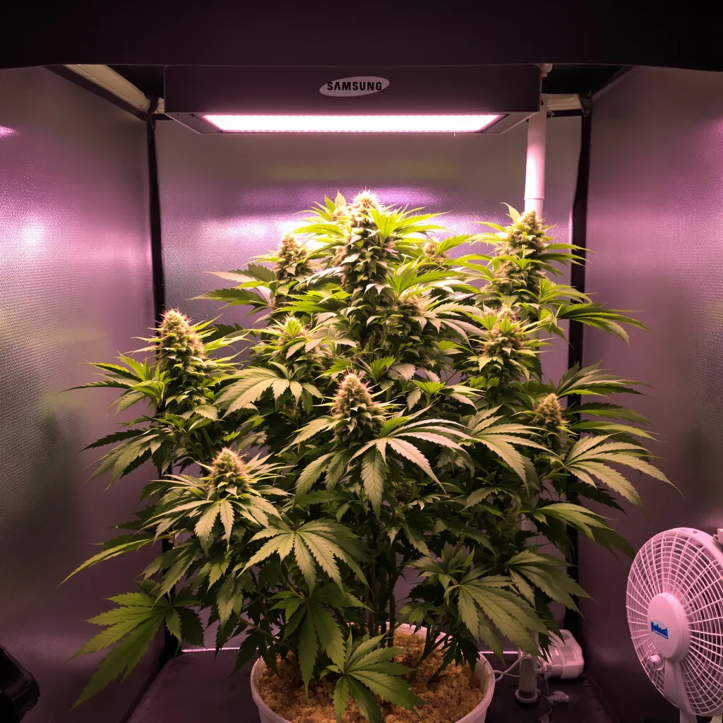 Purple Punch 70% indica / 30% sativa flower with visible trichomes