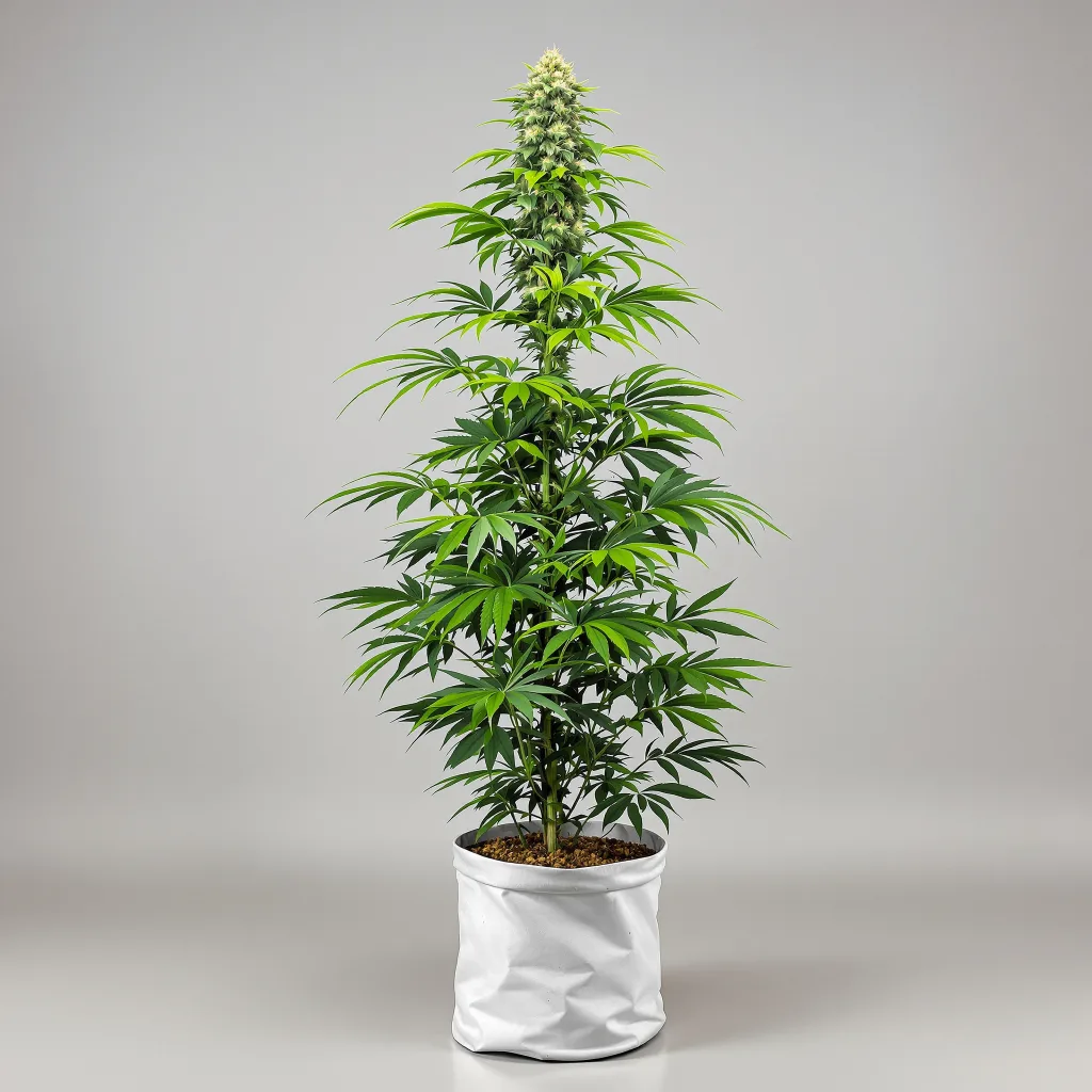 Rainbow cannabis bud close-up showing lime-green airy structure
