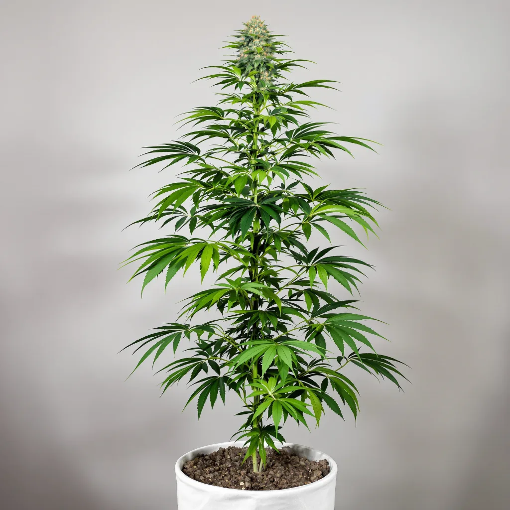 Raspberry Cough Kush cannabis bud close-up showing lime-green airy structure