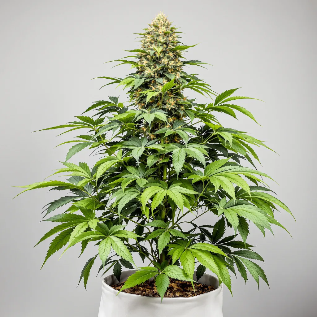 Reclining Buddha cannabis bud close-up showing dense purple-tinged calyxes