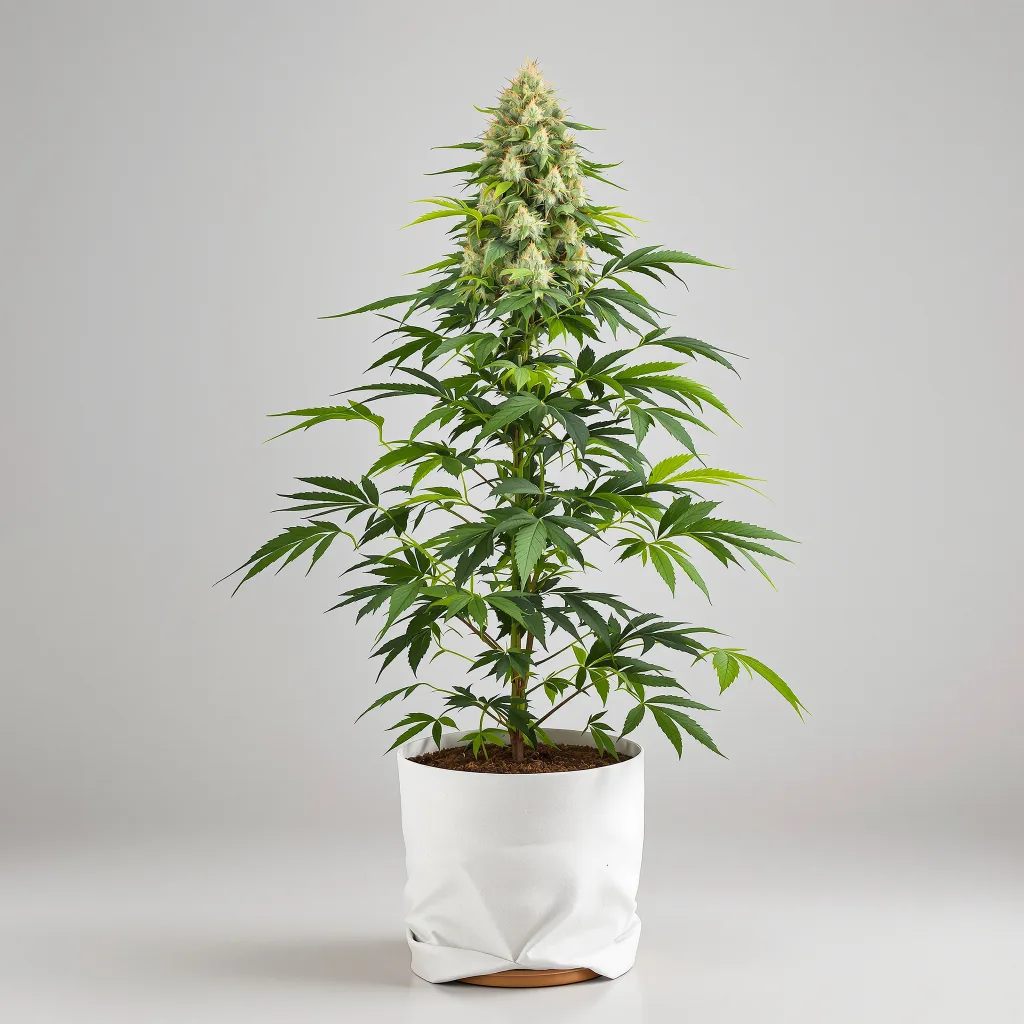 Ringos Gift CBD cannabis bud close-up showing pale-green low-resin flower