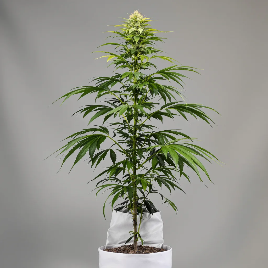 Royal Medic cannabis bud close-up showing lime-green airy structure