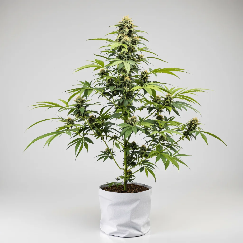 Santa Maria cannabis bud close-up showing open-bud structure with orange pistils