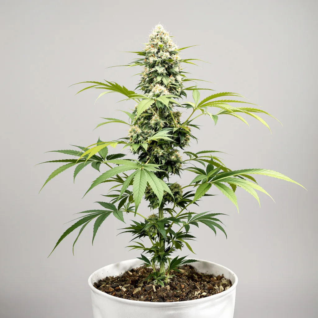 Satellite OG cannabis bud close-up showing open-bud structure with orange pistils