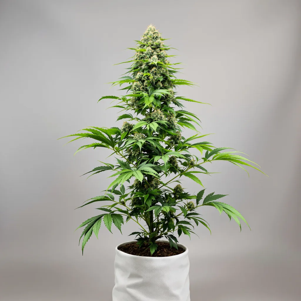 Seattle Blue cannabis bud close-up showing balanced bud structure with frosted trichomes