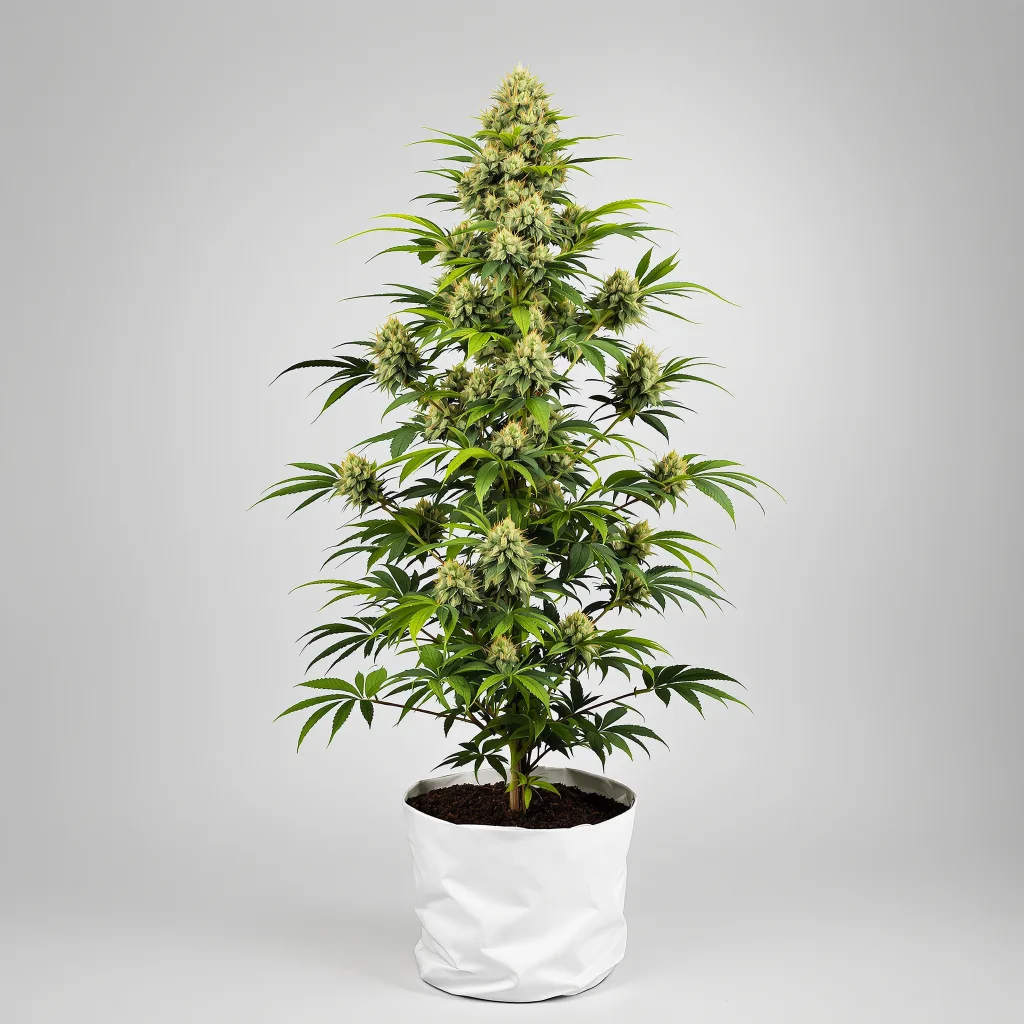 Shark Bite cannabis bud close-up showing dense forest-green nugs