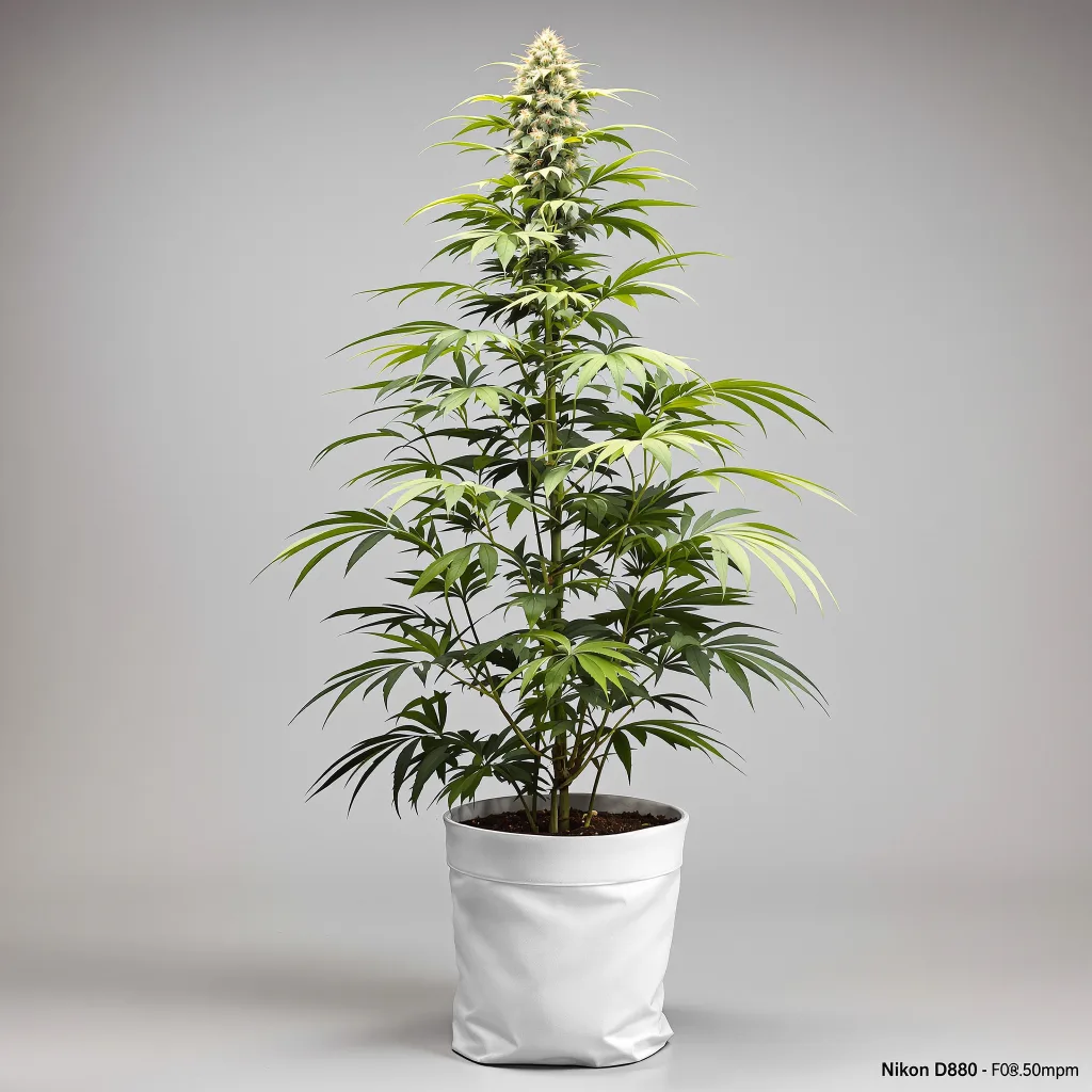 Silver Haze cannabis bud close-up showing lime-green airy structure