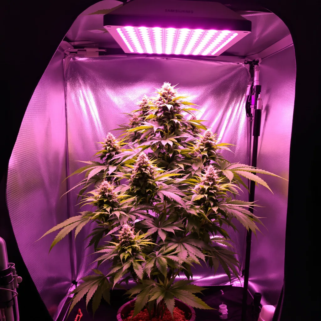 Sin City Kush 67% indica / 33% sativa flower with visible trichomes