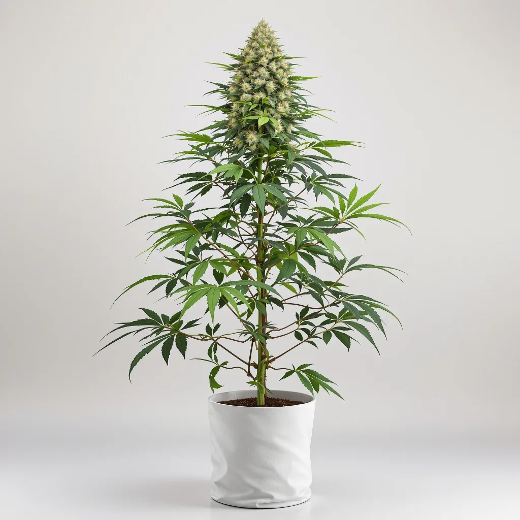 Skunk No. 1 cannabis bud close-up showing balanced bud structure with frosted trichomes