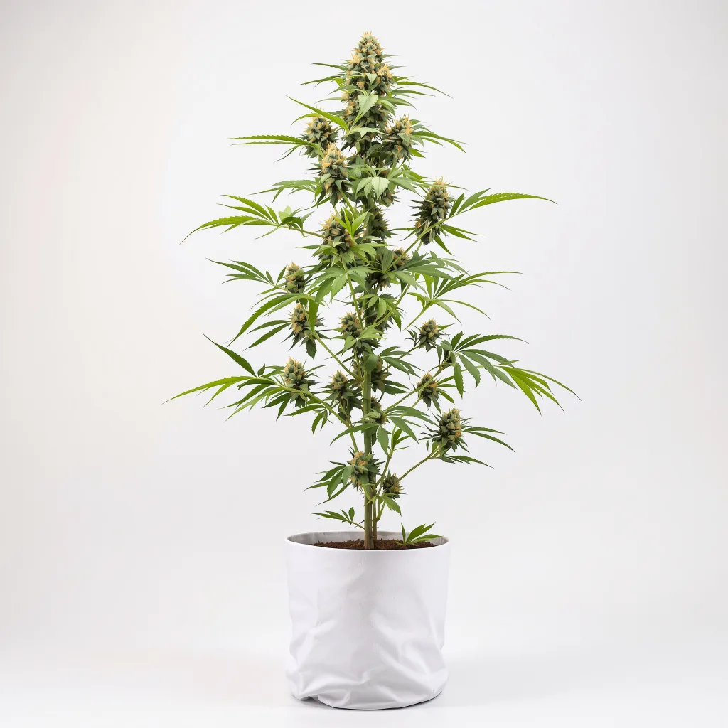Snow Diesel cannabis bud close-up showing balanced bud structure with frosted trichomes