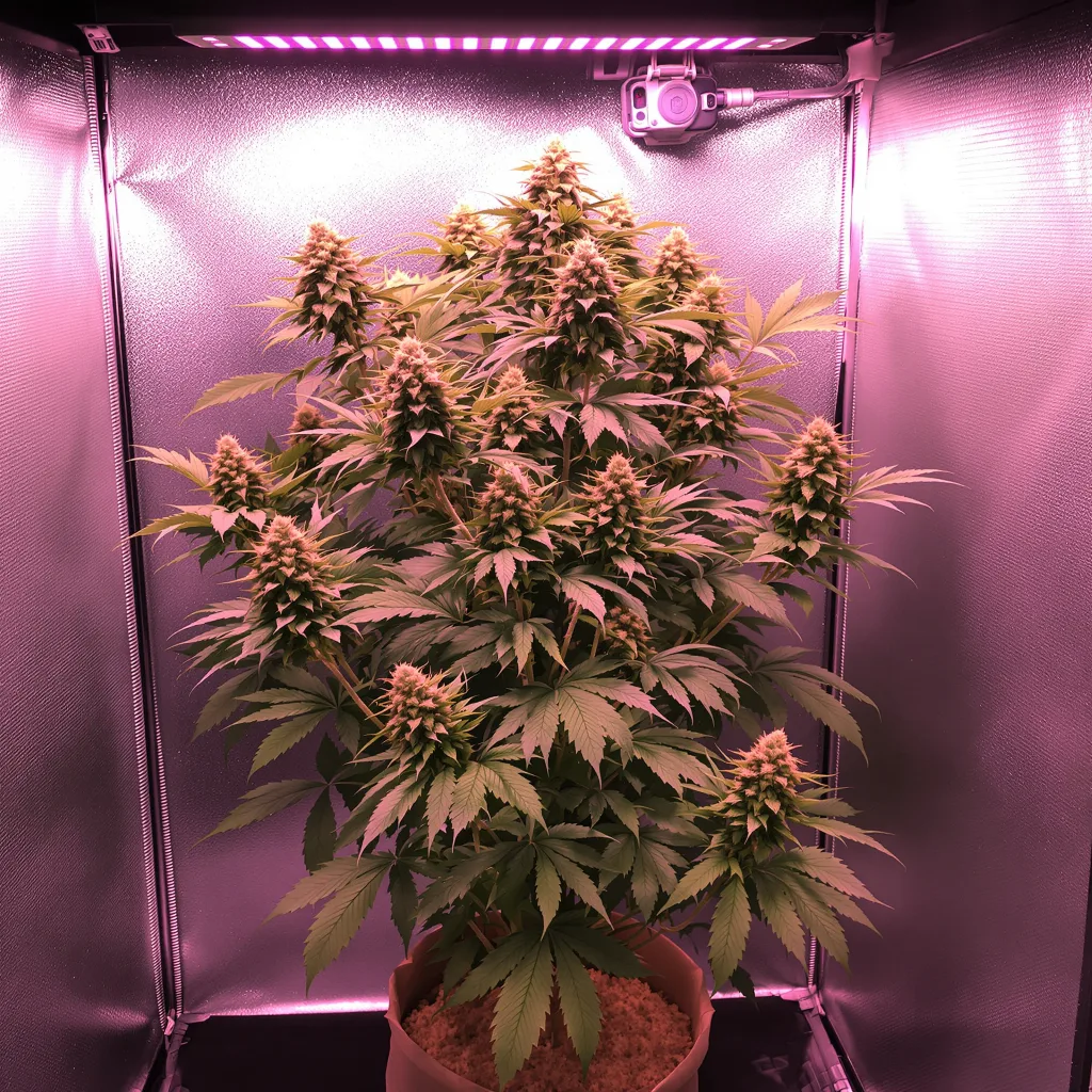 Soul Shine 48% indica / 52% sativa flower with visible trichomes