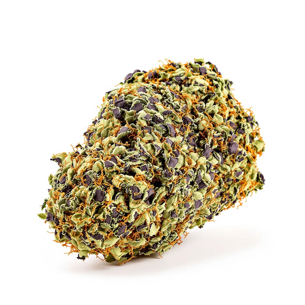 Sour Apple 81% indica / 19% sativa flower with visible trichomes