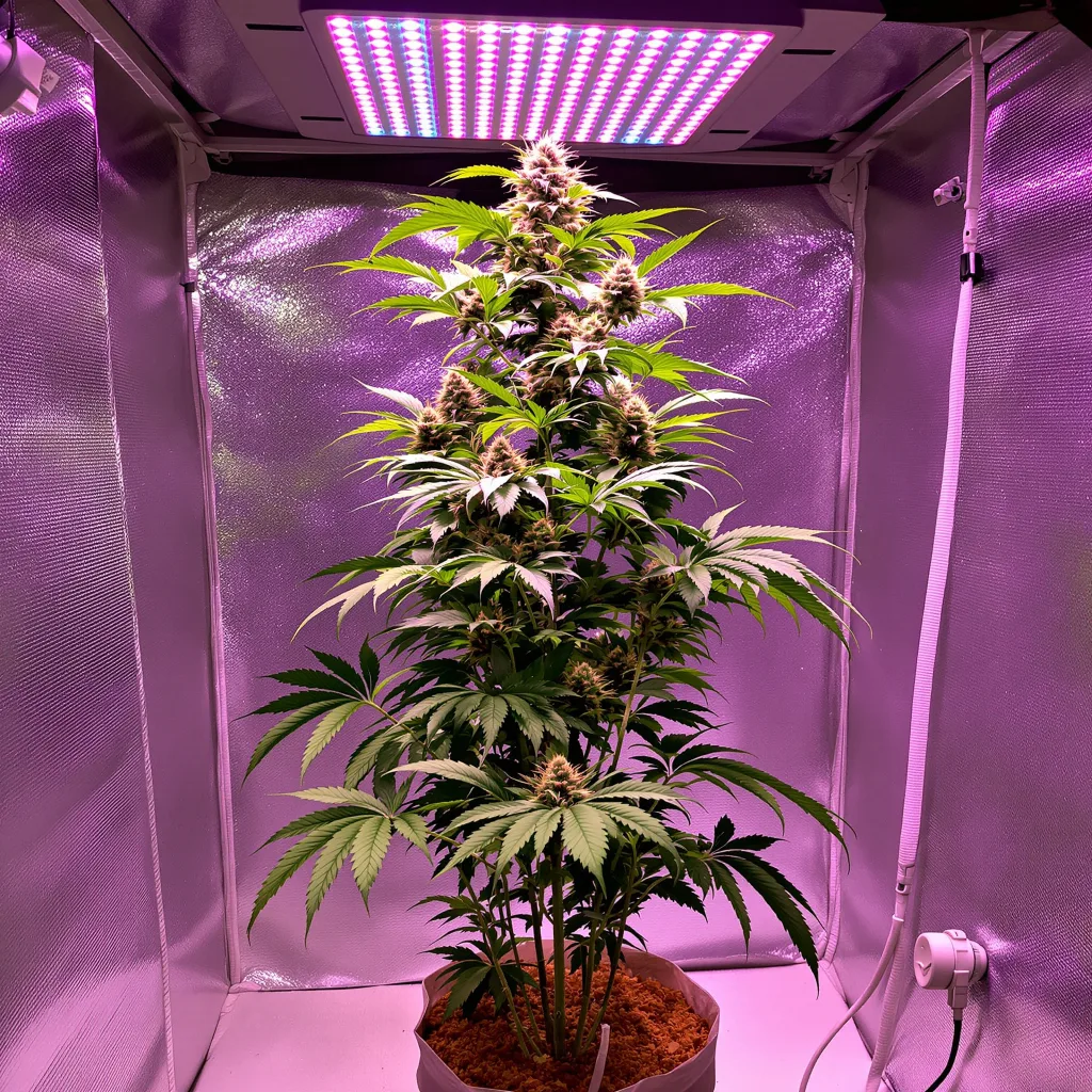 Sour Cream 17% indica / 83% sativa flower with visible trichomes