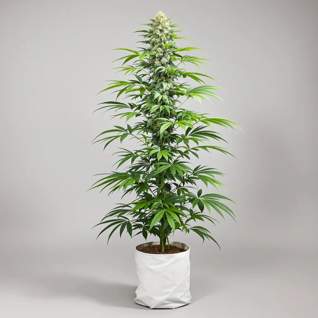 Sour Diesel cannabis bud close-up showing lime-green airy structure