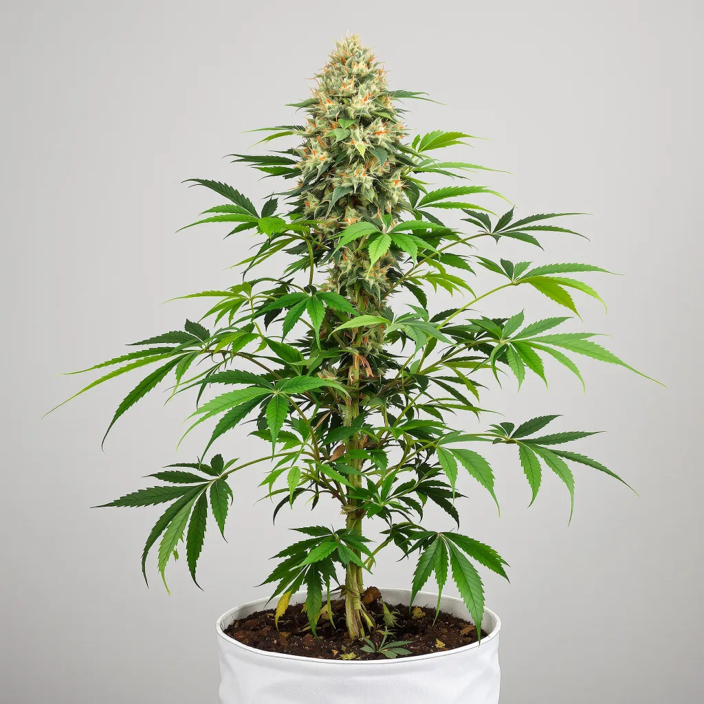 Sour Tsunami CBD cannabis bud close-up showing pale-green low-resin flower