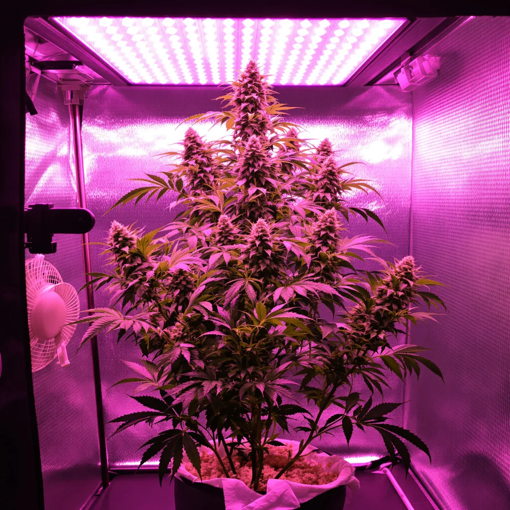 Sour Tsunami CBD 56% indica / 44% sativa flower with visible trichomes