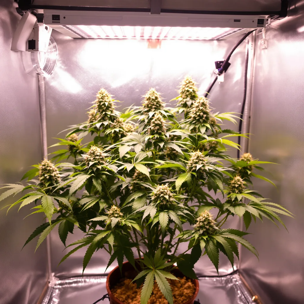 South Indian 73% indica / 27% sativa flower with visible trichomes