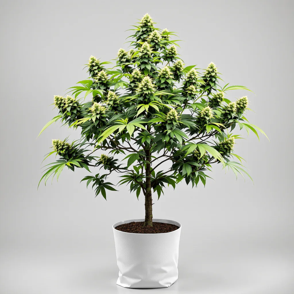 Space Bomb cannabis bud close-up showing open-bud structure with orange pistils