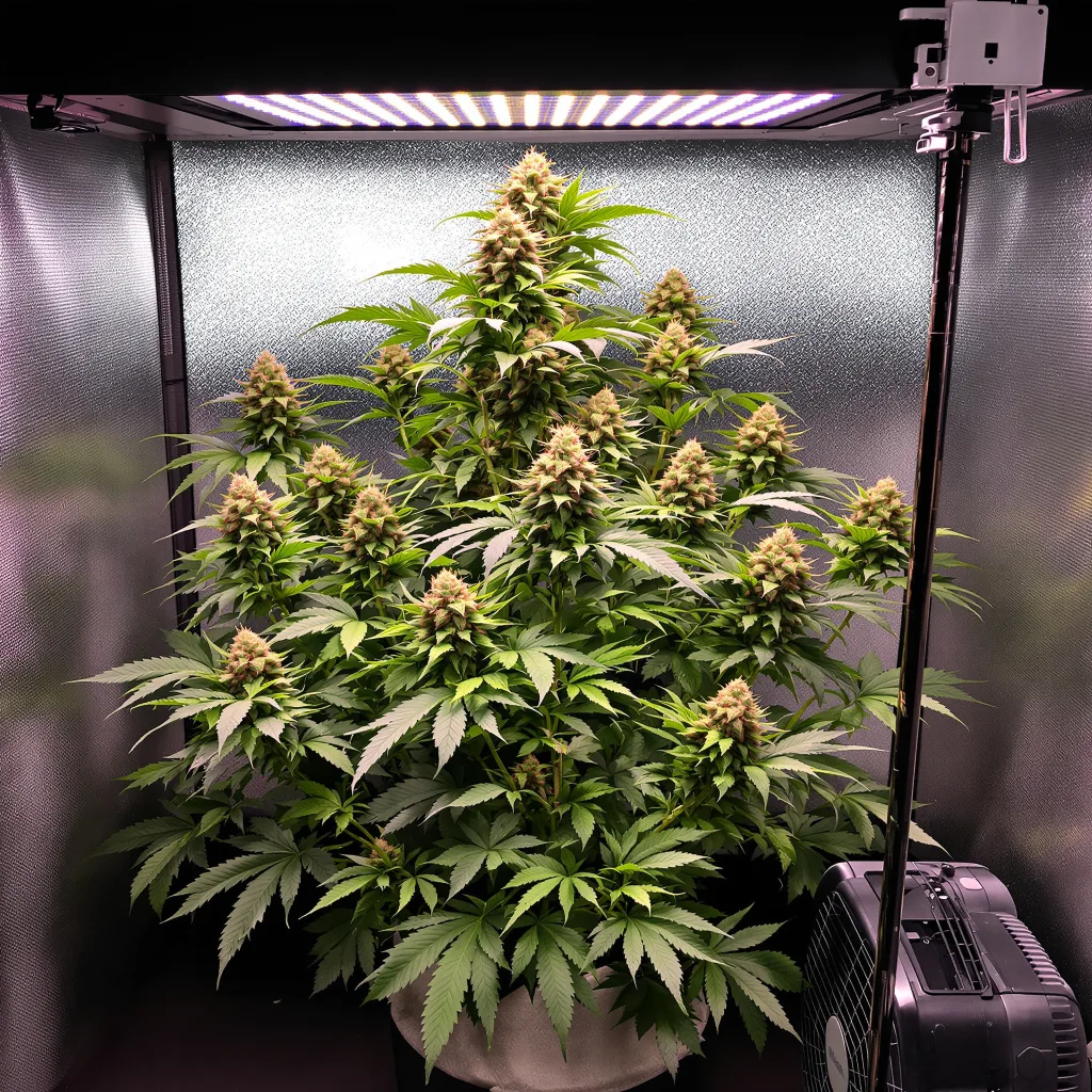Stephen Hawking Kush CBD 49% indica / 51% sativa flower with visible trichomes