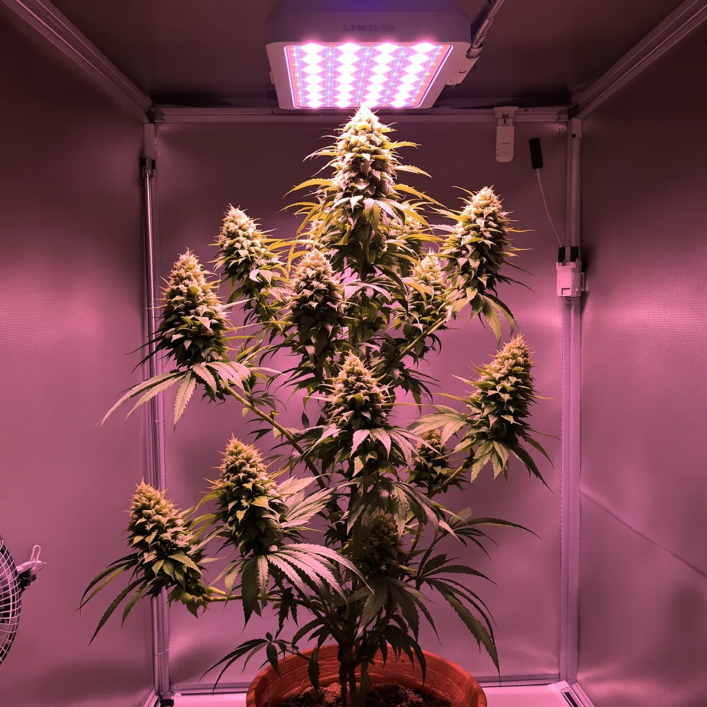 Sticky Dickie 64% indica / 36% sativa flower with visible trichomes