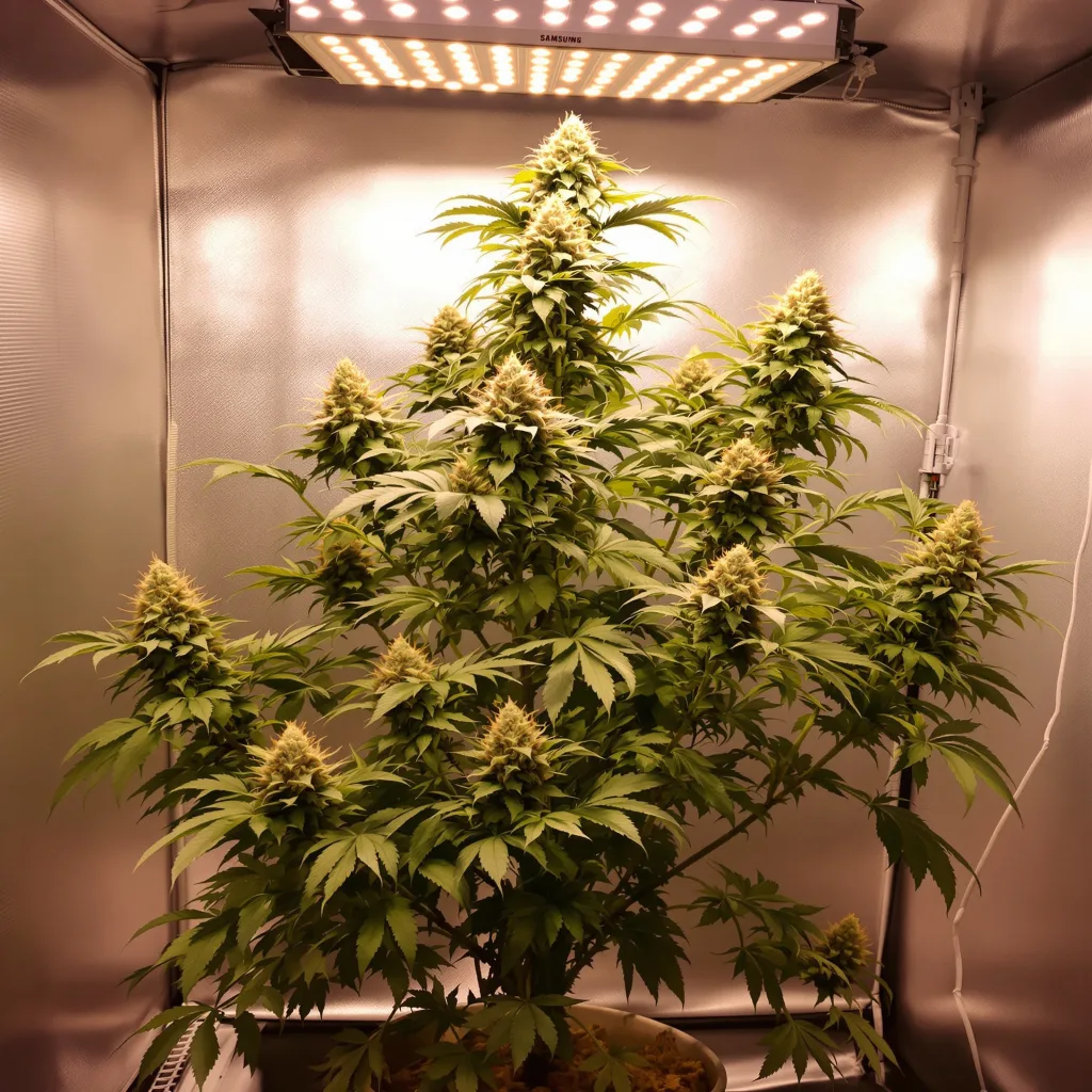 Strawberry Cheese cannabis plant in flowering stage — 60-100 cm autoflower