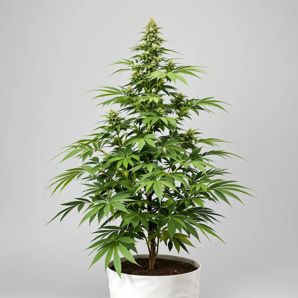Strawberry Diesel cannabis bud close-up showing balanced bud structure with frosted trichomes